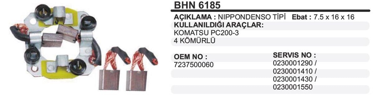 Kömür Yuvası Komatsu-pc200-n.densotip Bhn6185 | Ith Bhn6185