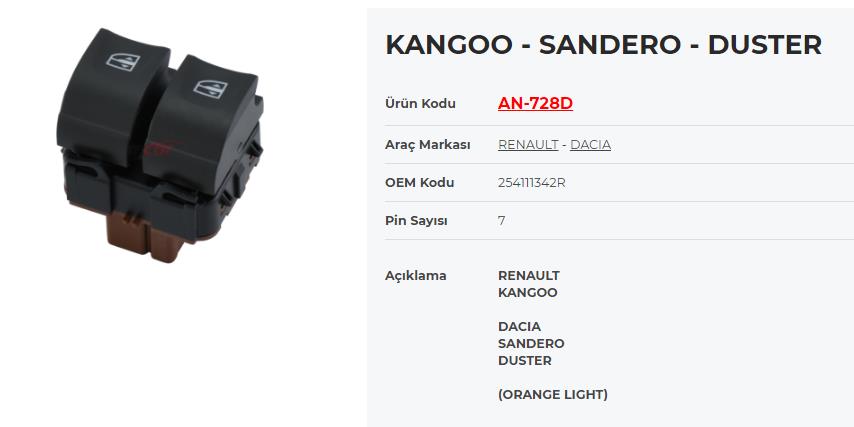 KRAWAN728D-Cam Anahtarları