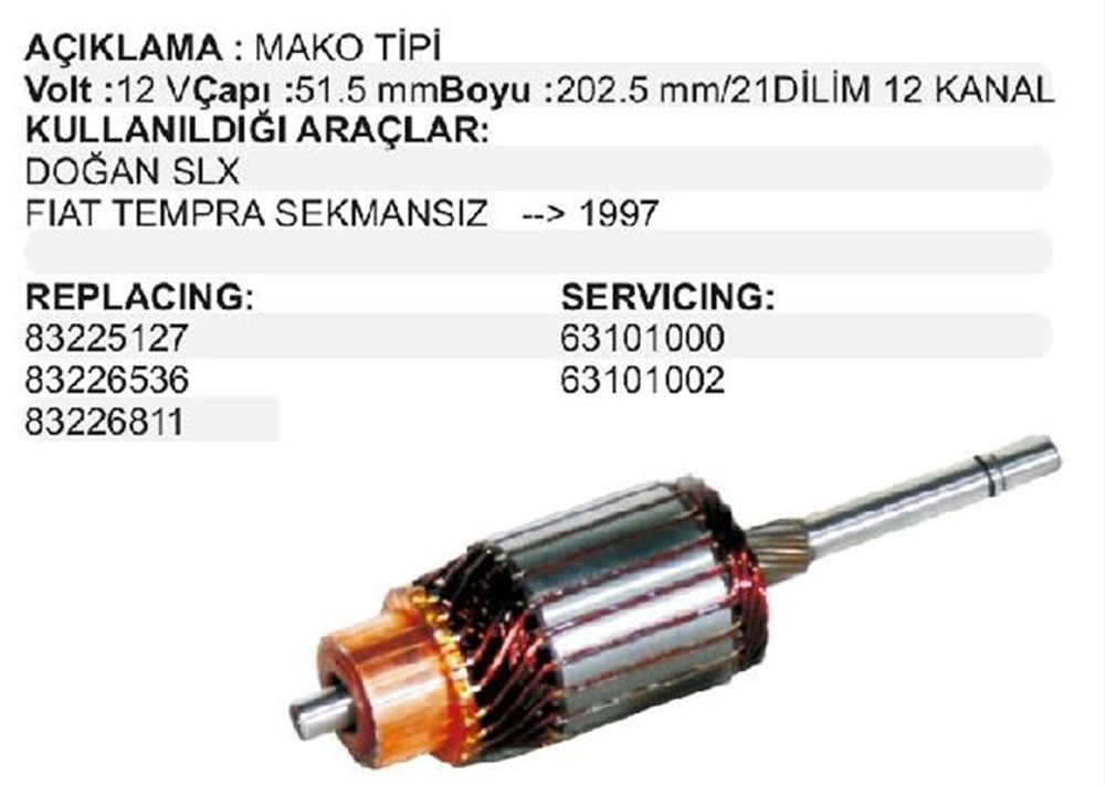 MAKO83225127-Marş Kollektörleri