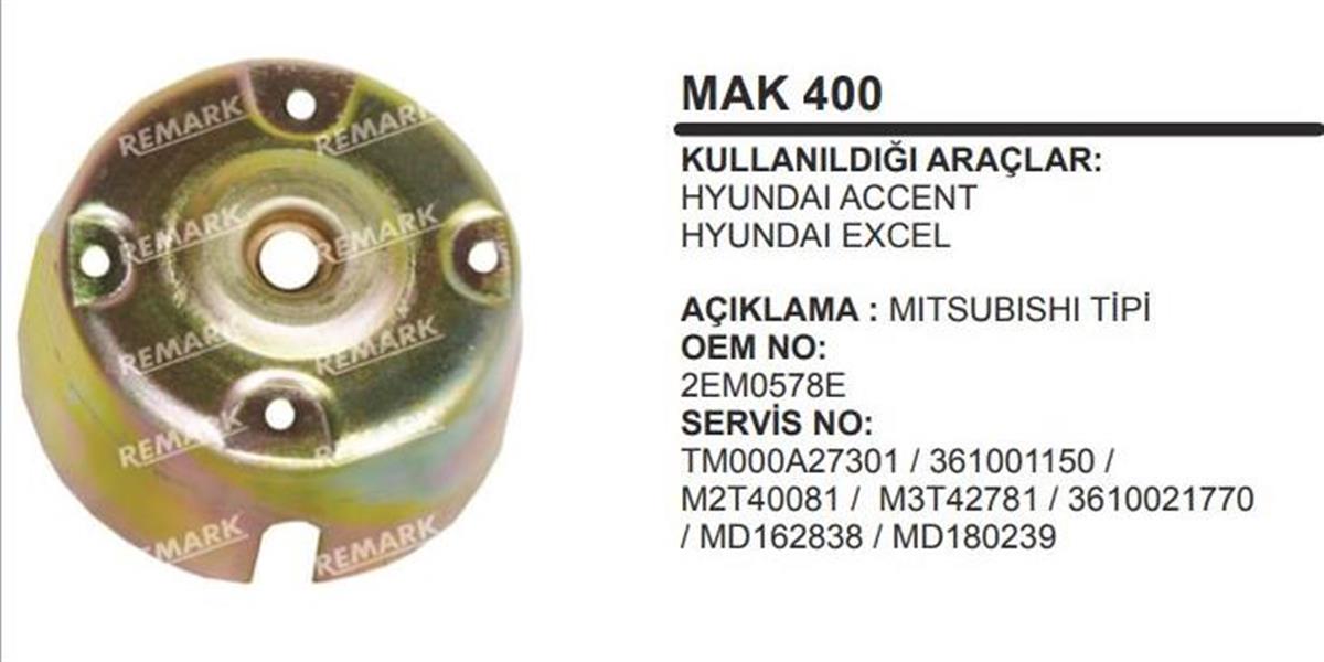 Marş Arka Kapak Hyundai Accent Axcel MC400 MAK400 | REMARK MC400