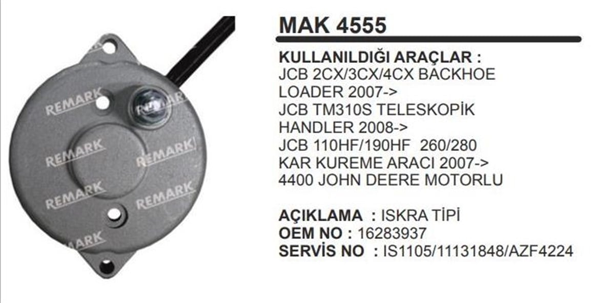 Marş Arka Kapak Jcb Bockhoe Bekoloader Kar Küreme Aracı Johndeere
