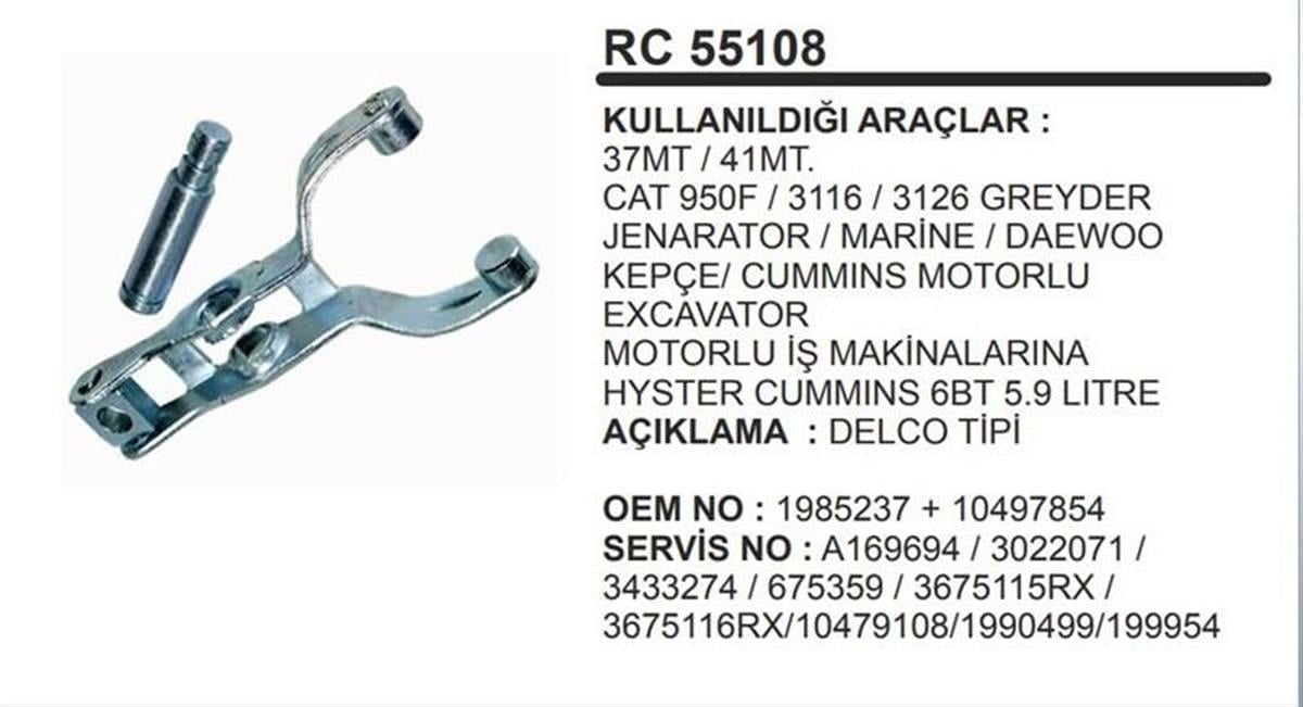 Marş Çatalı 37MT/41MT.CATERPILLAR/SAMSUNG/DAEWOO | REMARK RC55108