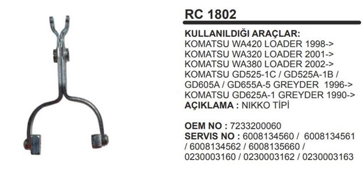 Marş Çatalı Nikko Komatsu WA420 320 380 GD525 625 | REMARK RC1802