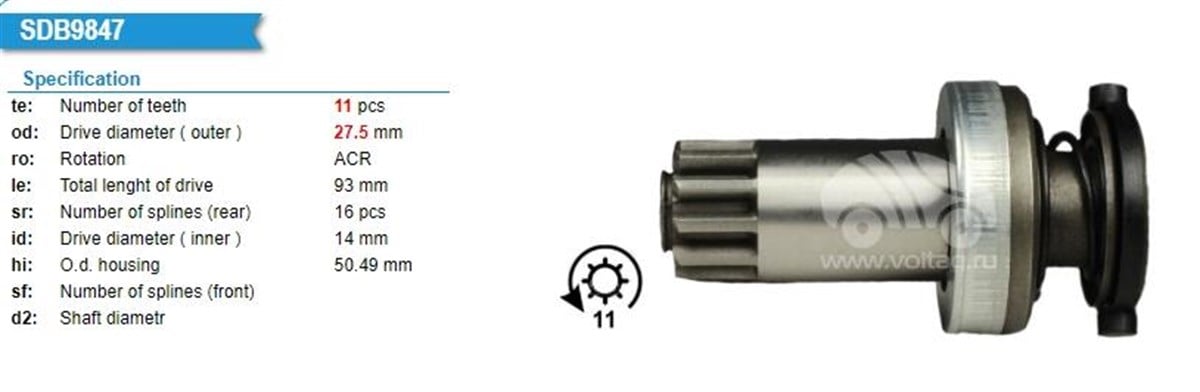 Marş Dişlisi 11DİŞ Vw Caddy Golf Passat 1.9TDI ZEN1856 1006210217 1006209847 | BOSCH 1006209847