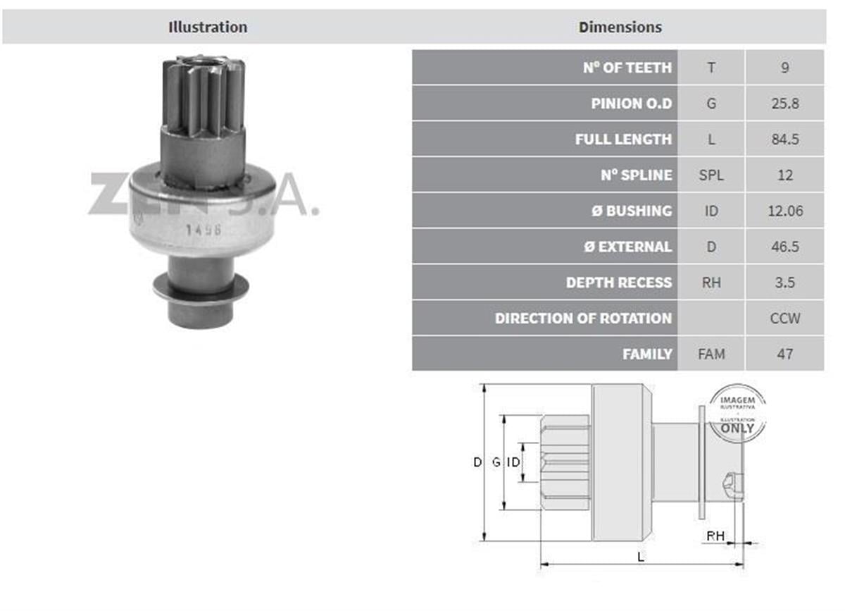 Marş Dişlisi 9diş Rover Ters 100 200 400 Serısı 1.4 1.6 Benzinli Marellitip Umd5816 Zen1496 | Bypart Umd5816