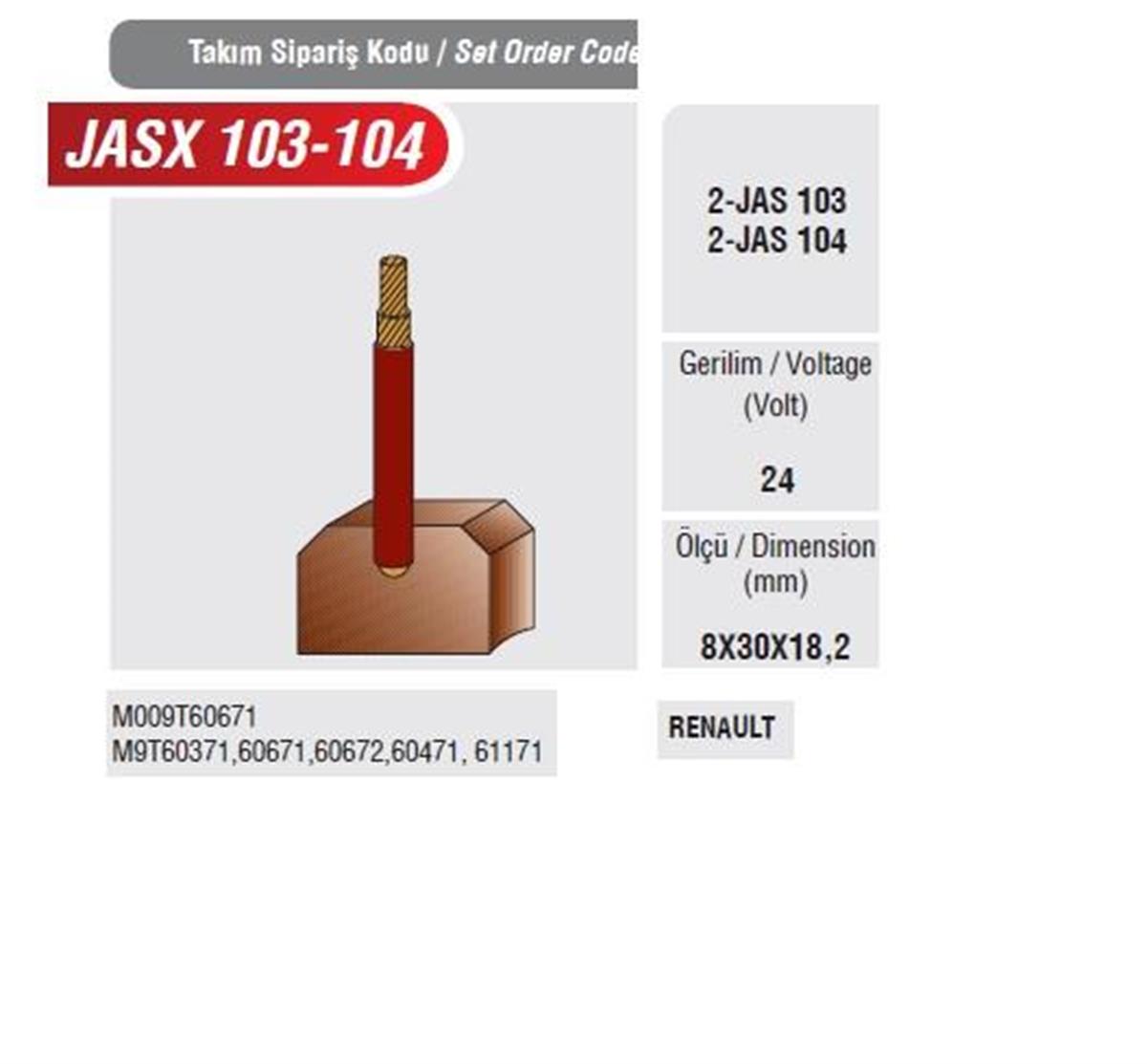 Marş Kömürü 24V Mıtsubıshı Tip Renault Tır Renault Premium Ford Kargo Cargo Iveco Stralıs Volvo Mıtsubıshı Tip Kerax | Mega Jasx103/104