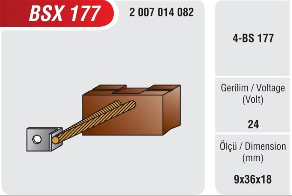 Marş Kömürü Mercedes-scanıa 9*36*18 Bsx-177 | Mega Bsx177