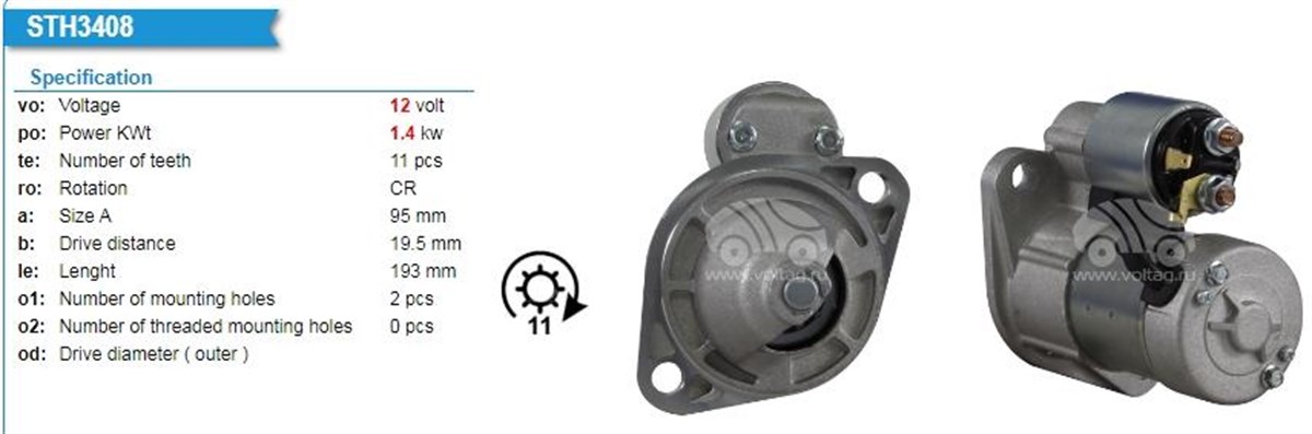 Marş Motoru 12V 11DİŞ 1.4KW Yamaha Yanmar Marin STR6132 LES0072 STR3309 | LUCAS LES0072