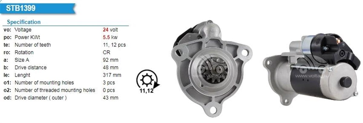 Marş Motoru 24v 12diş 5,5kw Bosch Tipi Scanıa G230 P310 R230 T340 06- | Lucas Les0336