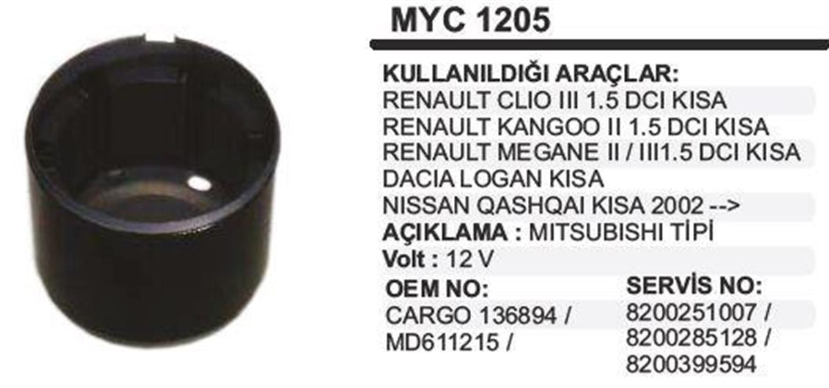 Marş Yastığı 12V Clio Kango Dacia 71X5260 Myc1205