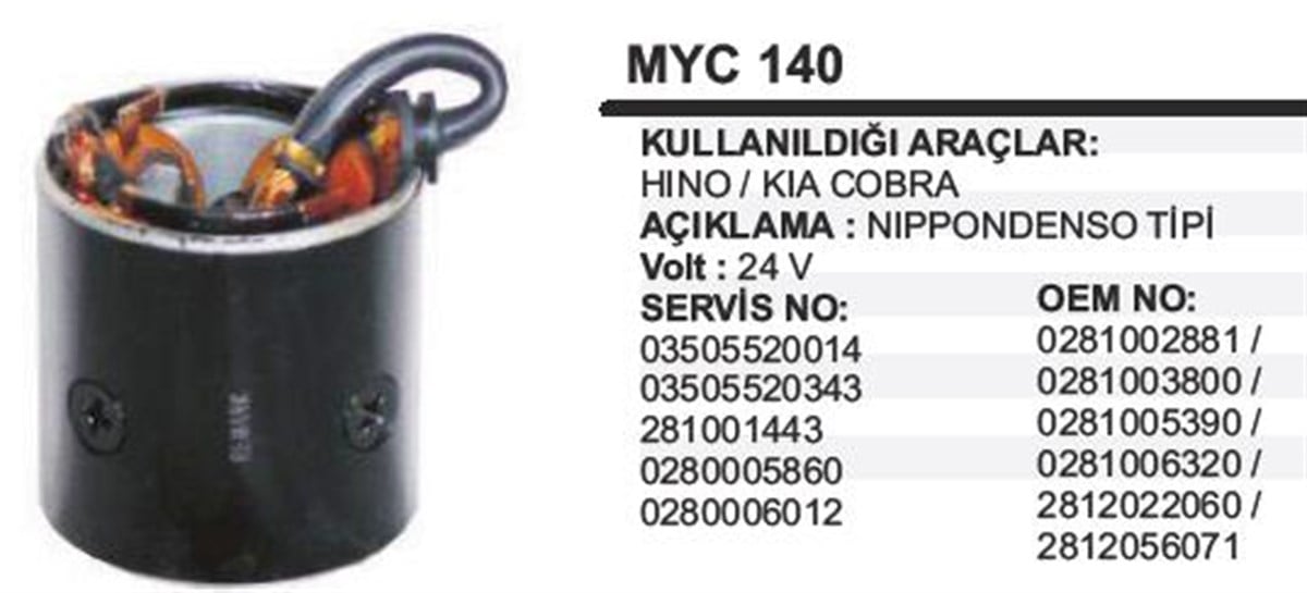 Marş Yastığı 24v Hino Kamyon 87*83*89 Myc140 | Ith Mymyc140