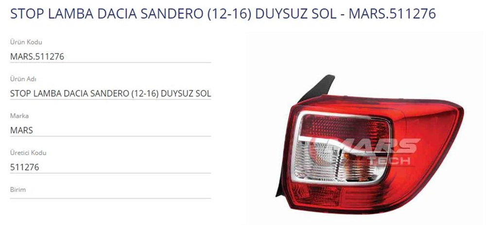 MARS511276-Stop Lambası 