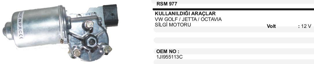 Silgi Motoru 12V Vw Golf Jetta Octavia Bora Jetta Golf Skoda Actavia RSM977 | MARTEK RSM977