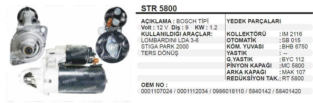 MARTEKSTR5800-Marş Dinamosu