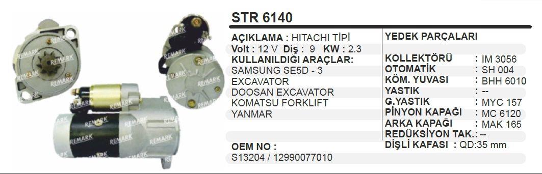 Marş Motoru 12V 9DİŞ Samsung SE5D Doosan Komatsu | MARTEK STR6140