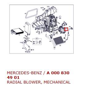Kalorifer Motoru Mercedes Vito Arka Takılan Küçük Motor Mercedes Eqv (w447) (20-) Mercedes E Vito W447 (19-) A0008304901 390675 | Mga 83571