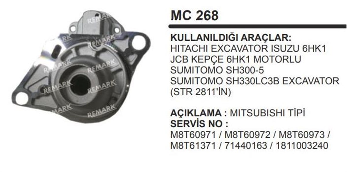 Pinyon Kapağı Hitachi Isuzu 6HK1 Excavatör Isuzu Jcb Kepçe Sumitoma SH300-5 Excavatör | MARTEK MC268