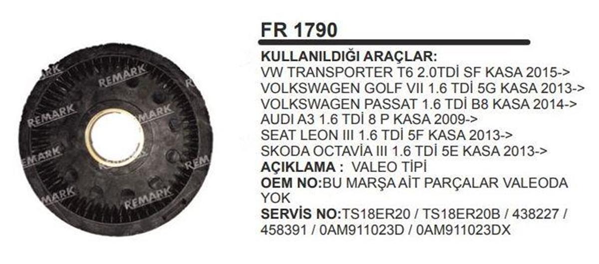 Rediktör Plastiği 56DİŞ Vw T6 T15 Golf 7 Passat Vw Transporter 1,6 14-A3-SEAT III 13- TS18E | REMARK FR1790