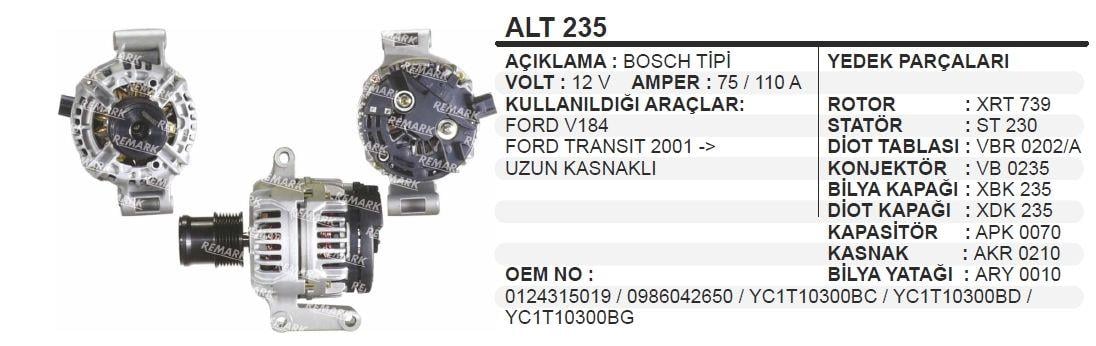 REMARKALT235-Alternatör Dinamo