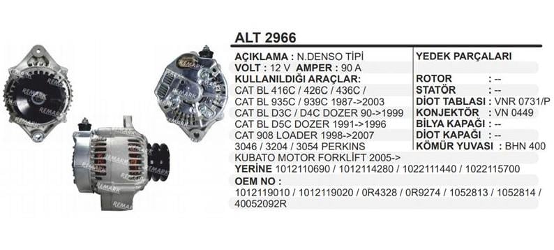 REMARKALT2966-Alternatör Dinamo