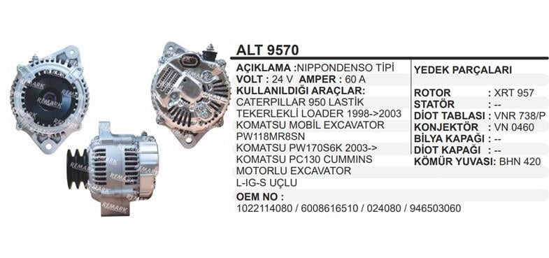 REMARKALT9570-Alternatör Dinamo