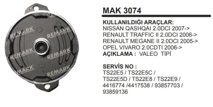 Marş Arka Kapak Renault Traffıc Master Opel Vivaro Nissan Navara Qashqai 06- | REMARK MAK3074
