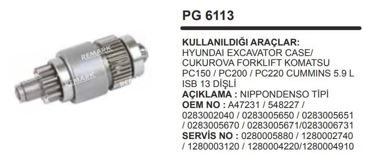 Marş Dişlisi 13DİŞ Hyundai Excavatör Bobcat İş Makinası / Case Bekoloder Bobcat Komatsu PC200 PC220 | REMARK PG6113