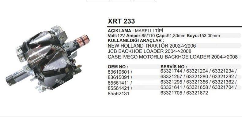 Rotor 12V 90-120AH New Holland Jcb | REMARK XRT233