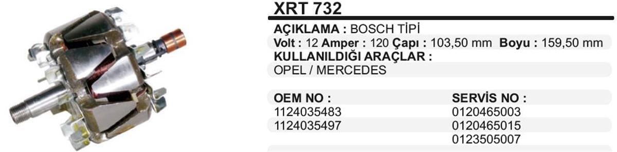 Rotor 12v 120ah Mercedes Opel Bosch Tipi 103,5*160-xrt732 | Remark Xrt732