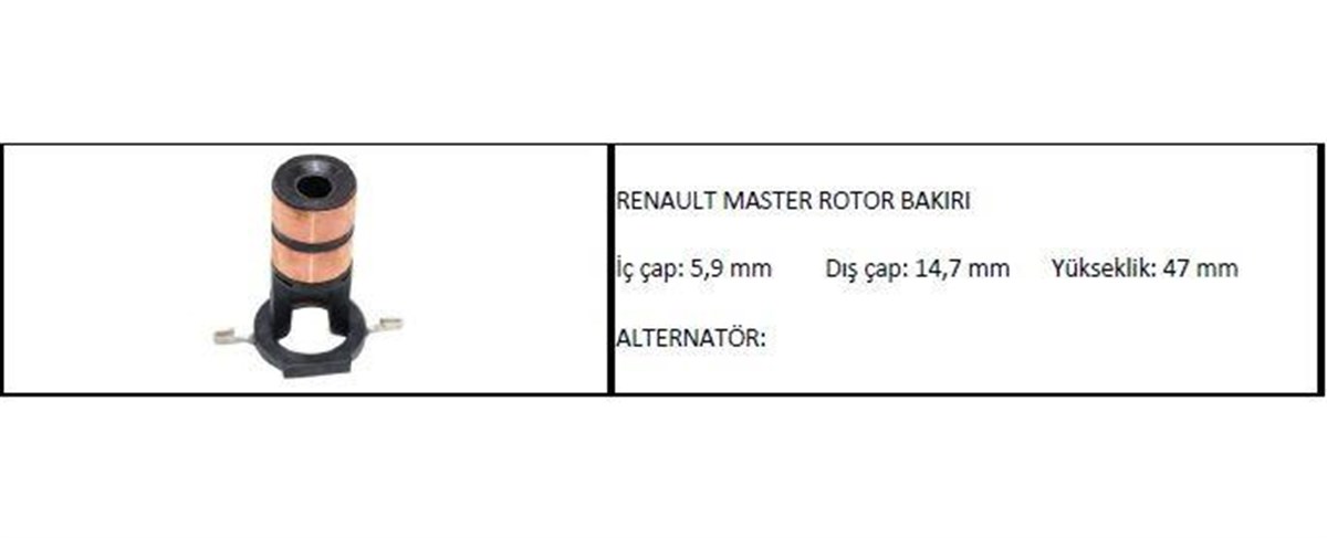 Rotor Bakırı Denso Tip Ford Toyota Volvo/Bmw/Mercedes Y M  Renault Master