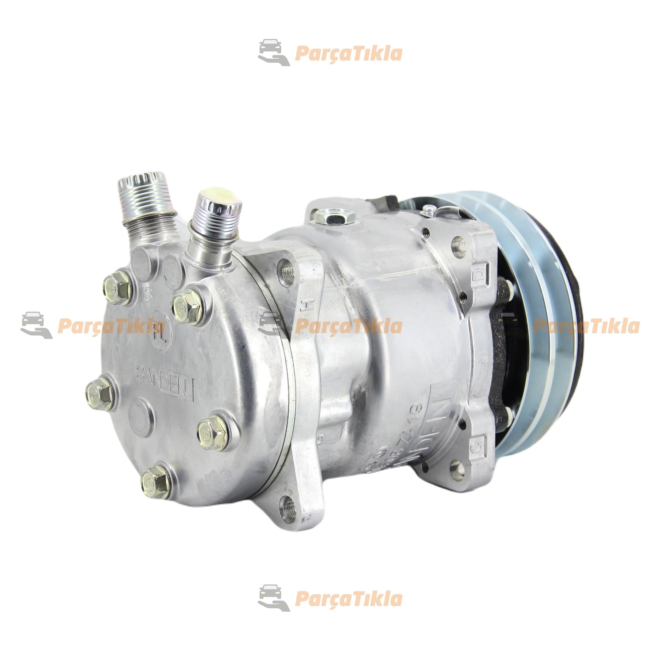 Klima Kompresörü 12v 2pk V Kayış 5h14 132mm Üstten Çıkış İnce Kalın 42010112 Sanden6626 Sd6626 | Sanden 6626