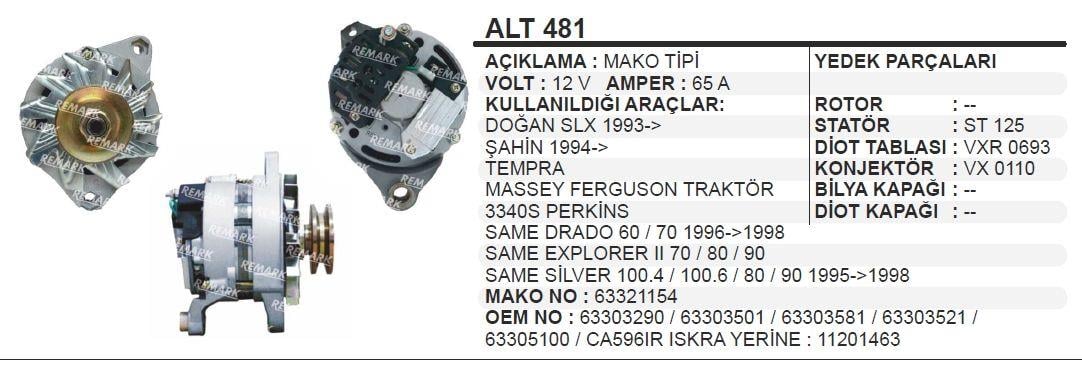 SCHENNAALT481-Alternatör Dinamo