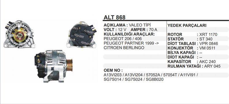 SCHENNAALT868-Alternatör Dinamo