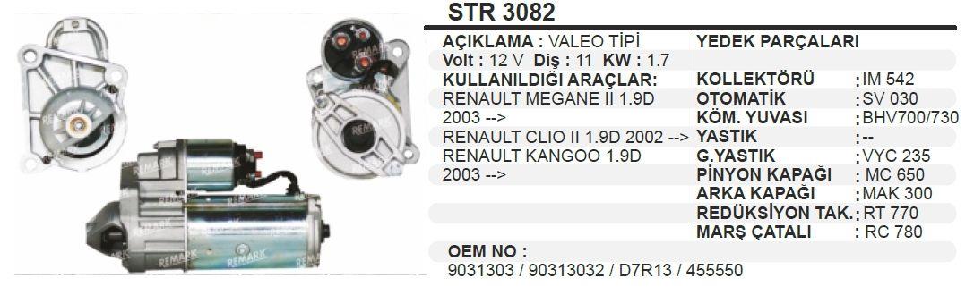 SCHENNASTR3082-Marş Motoru - Marş Dinamosu