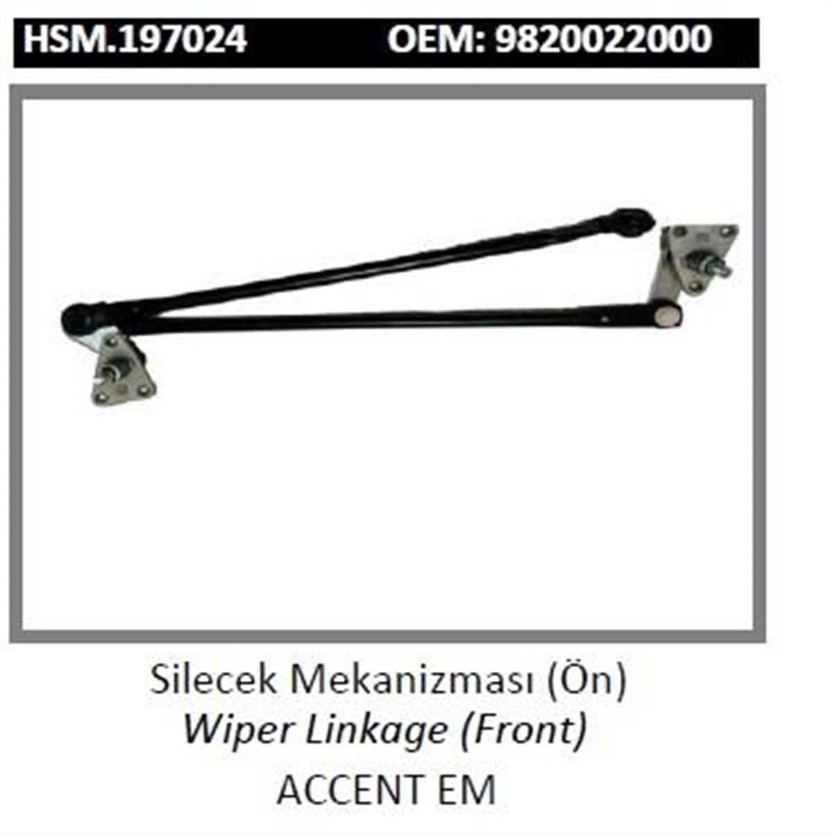 Silgi Mekanizması Motorsuz Hyundai Accent 95-99 | Hellux Hsm197024