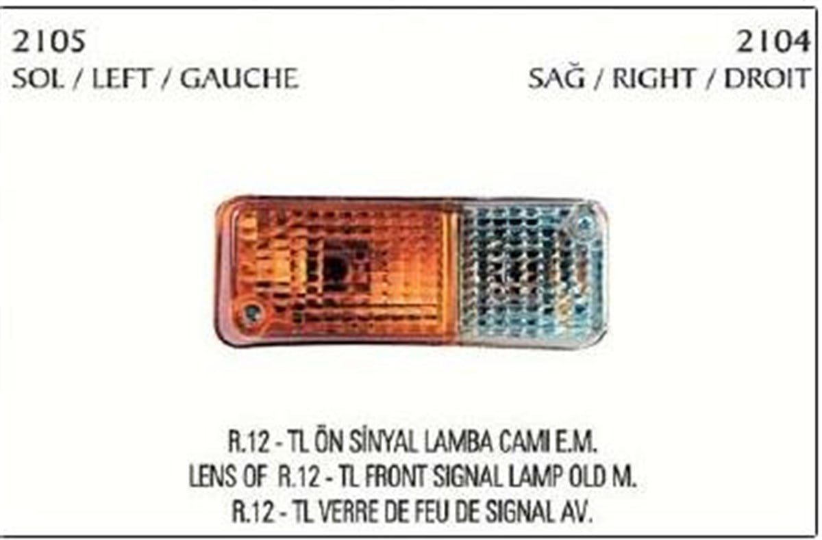 Sinyal Camı Ön Park R12 Em Sol Pl2105