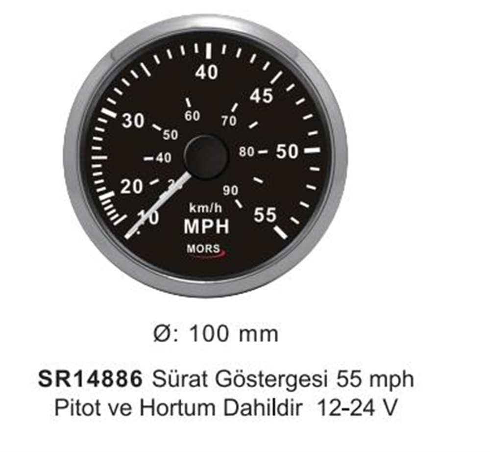 Mors Sürat Göstergesi 55 Mph Siyah SR14886 | SR 14886