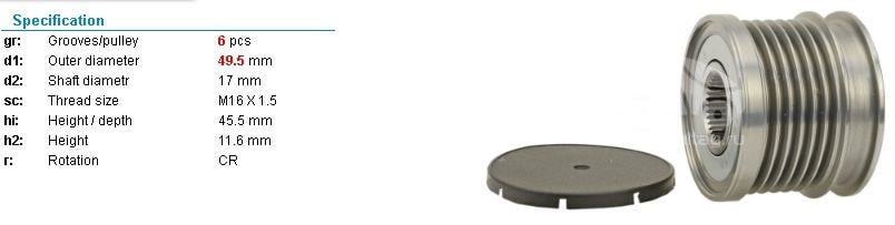 Alt.kasnağı 6kan Mercedes Benz Sprinter Vitoviano | Valeo 588031