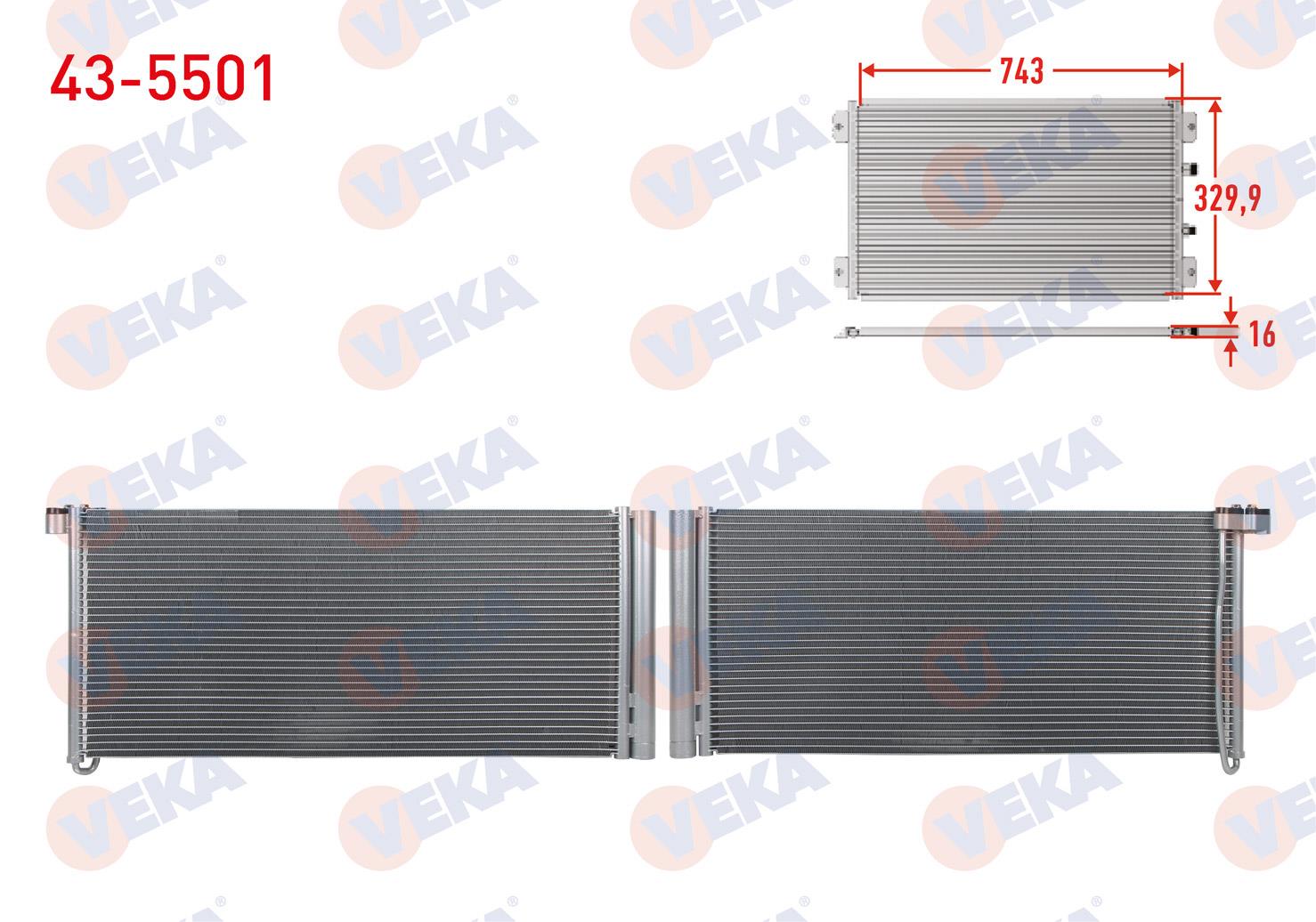 VEKA435501-Klima Radyatörü (Kondenser)