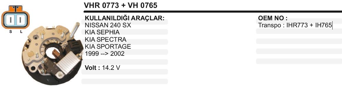 VERTEXIHR773+IH765-Diyot Tablası