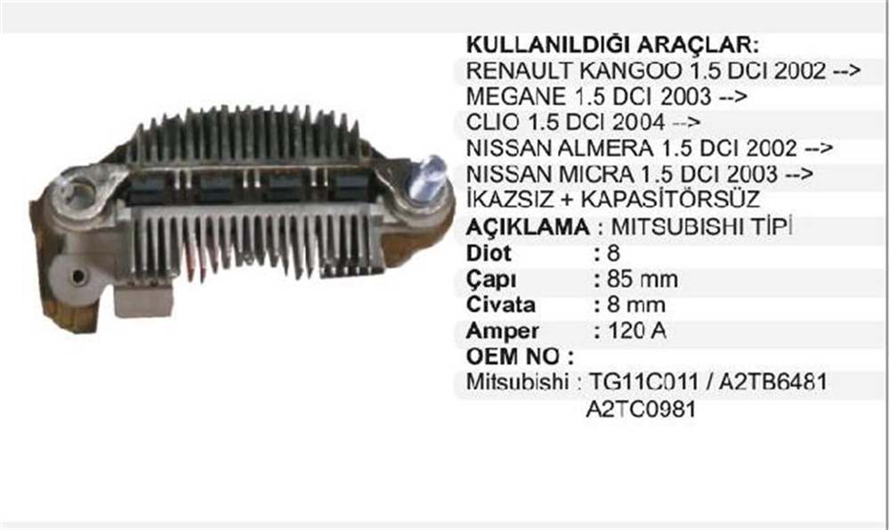VERTEXVMR8530-Diyot Tablası