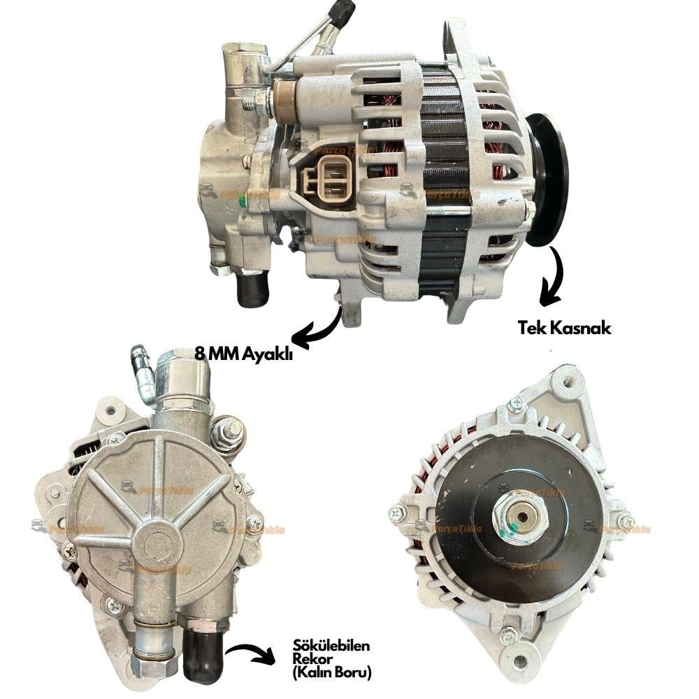 Alternatör 12v 90ah Mıtsubıshı L200 300 H100 Ym Klimalı Tek Kasnak Kalın Boru Alt-ayak 8mm Cıvata Alt Ayak İnce Cıvatalı 8mm | Wutse Alt23718