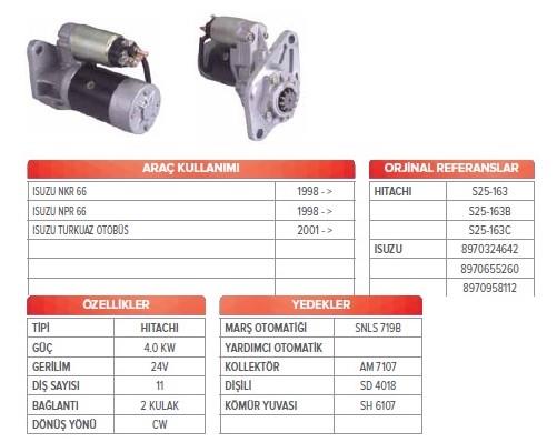 Marş Motoru 24V 11DİŞ Isuzu Champion STR6107 | WUTSE STR18960