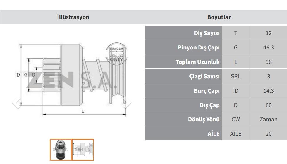 Marş Dişlisi 12diş Cat Cummins Delco Remy Zen0051 | Zen 0051