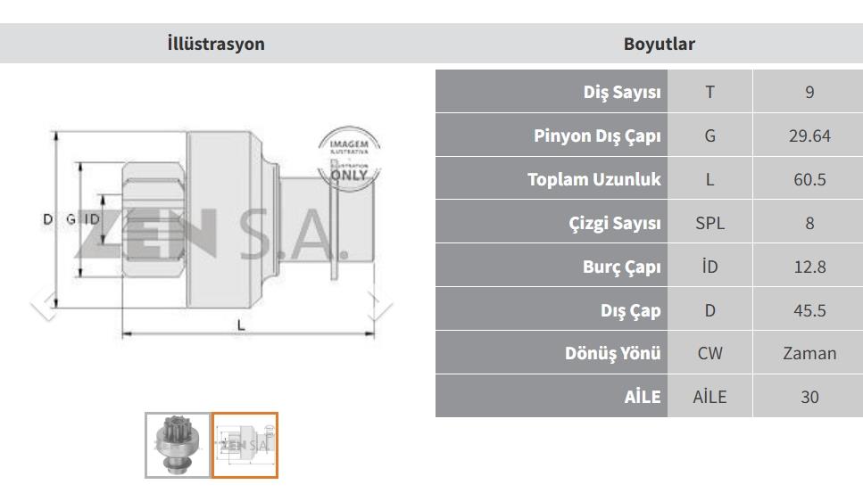 Marş Dişlisi 9DİŞ Nissan Mitsubishi Pajero ZEN0144 | ZEN 0144
