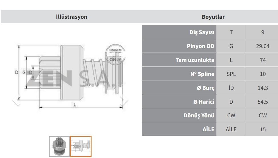 Marş Dişlisi 9DİŞ Opel Dizel Ym ZEN0320 | ZEN 0320