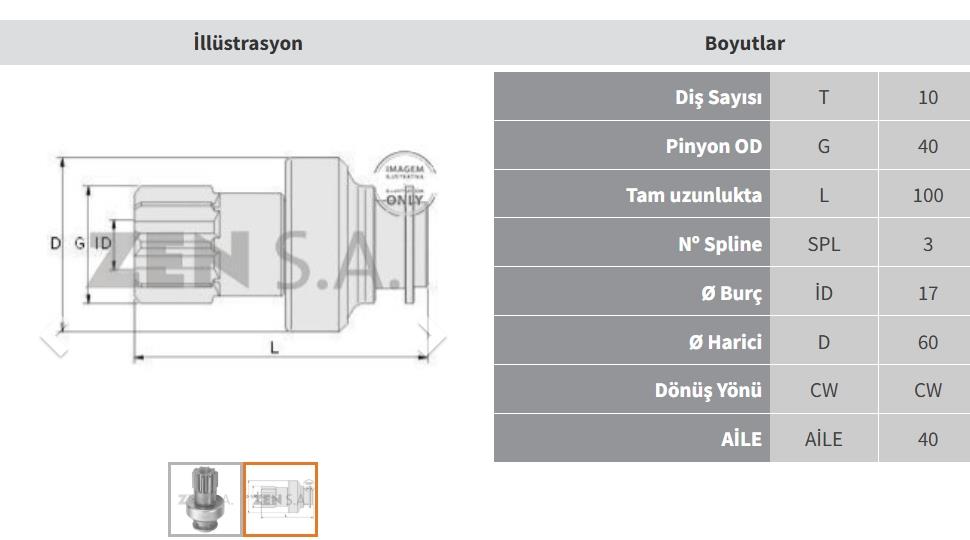 Marş Dişlisi 10diş Bedford 3.5 Ton Kalın Freze | Zen 0506