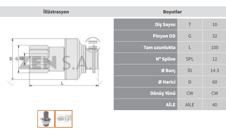 Marş Dişlisi 10DİŞ Fatih Kamyon ZEN0591 | ZEN 0591
