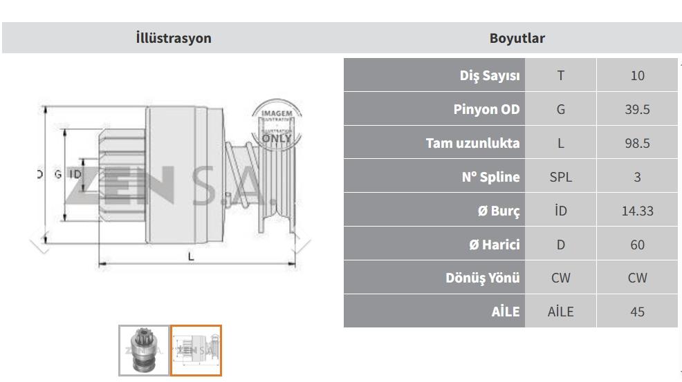 Marş Dişlisi 10diş Cummins Samsung Esk755 Pg568 15625 Zen0625 Zen625 | Zen 0625