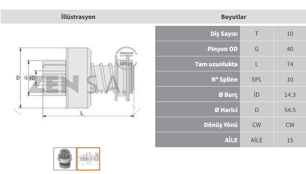 Marş Dişlisi 10DİŞ Nissan Dayhatsu Forklift | ZEN 0677